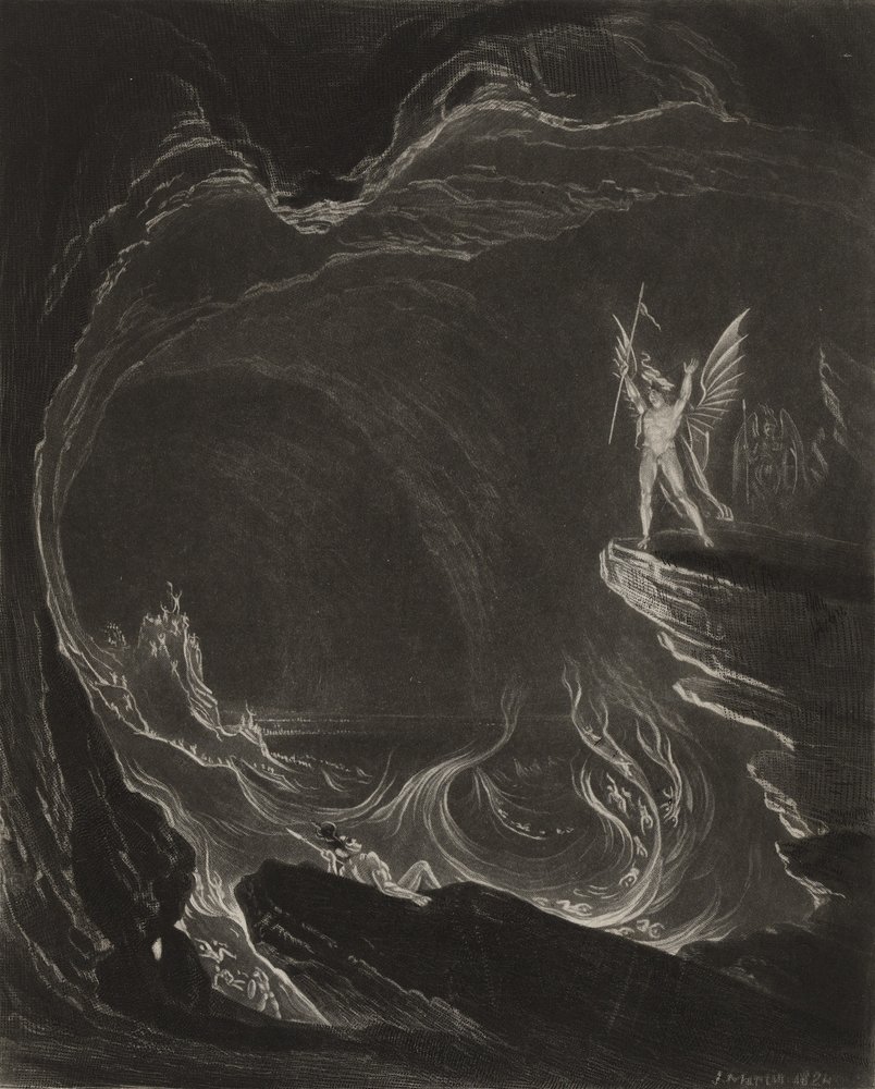 ジョンマーティン J. Martinメゾチント『失楽園/ミルトン』1858年制作